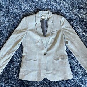 Calvin Klein Checkered Blazer in Gray